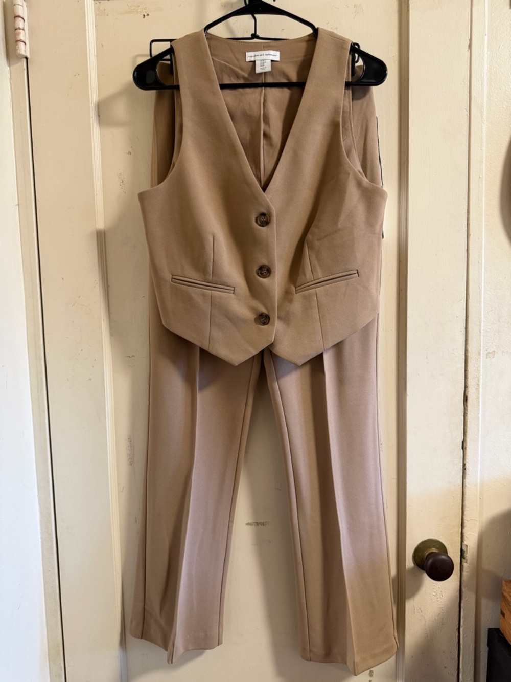 cupcakes & cashmere Taupe Vest and Pants Set